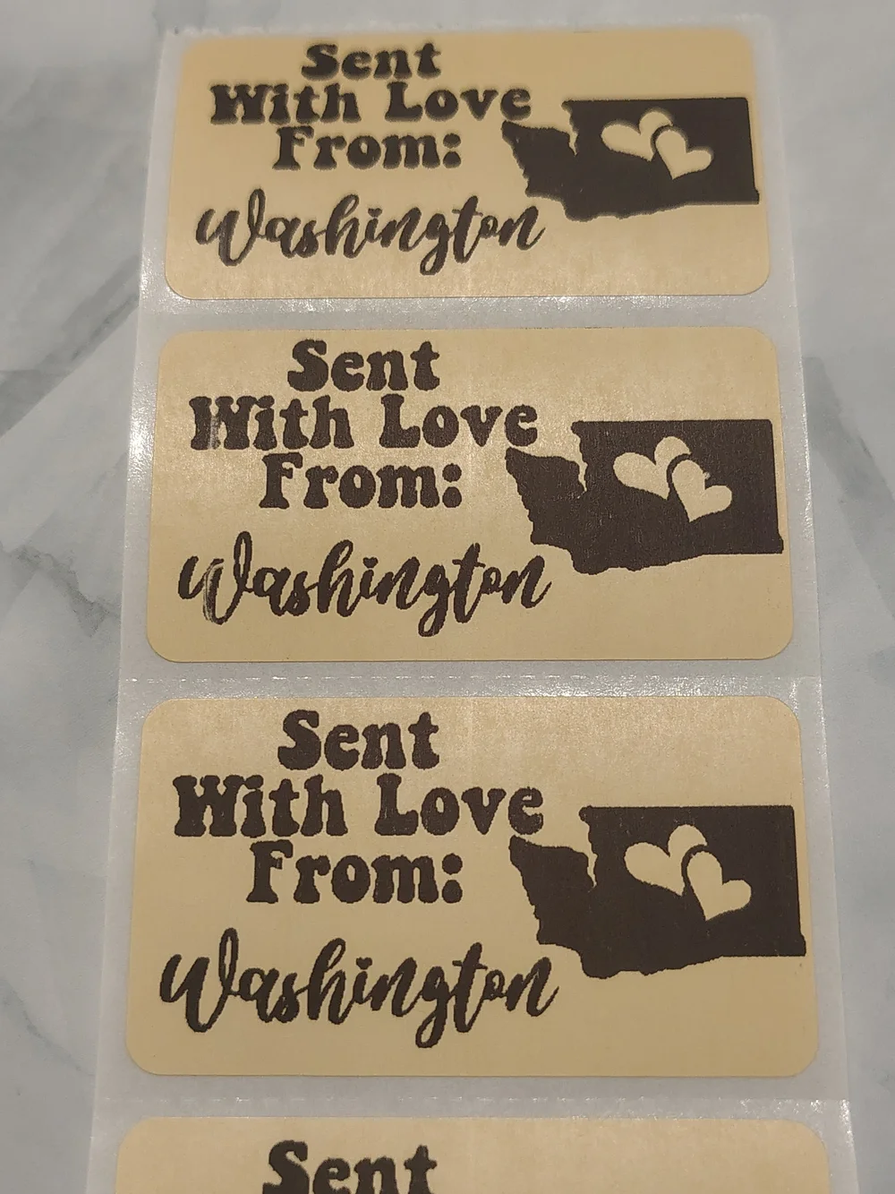 💙100 Washington- Shipping Labels Thermal Packaging Stickers 2.25